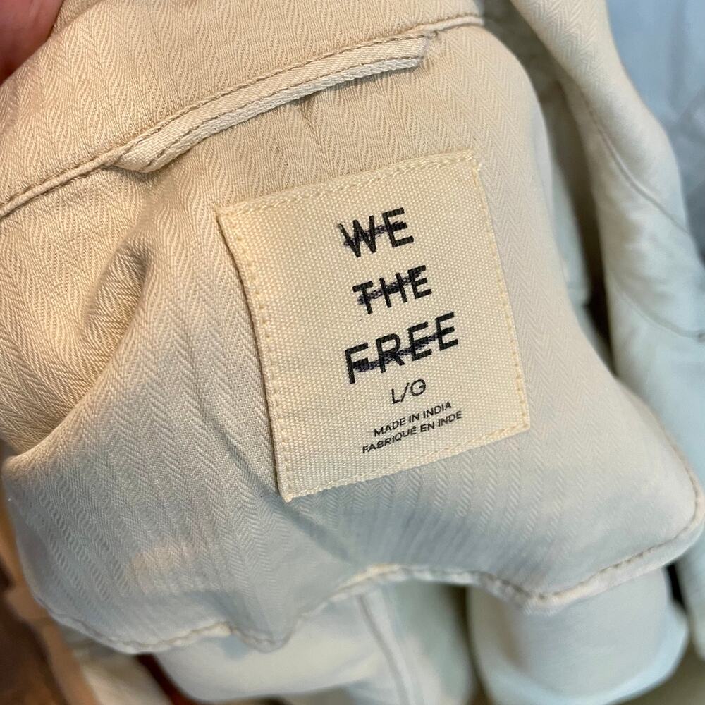 Free People We The Free Perry Military Coat Khaki Trench Jacket Women's Large - Picture 10 of 16